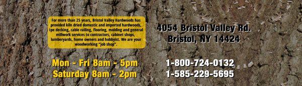 Bristol Valley Hardwoods supplies only the best in hardwoods, guaranteeing it will last for years to come 4054 Bristol Valley...