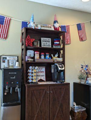 They always have the most festive coffee station in this office!