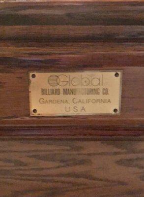 Global Billiard Mfg Co