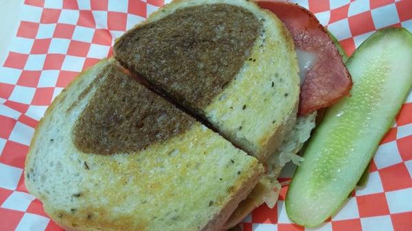 Reuben sandwich is oh so tasty! Only$3.75