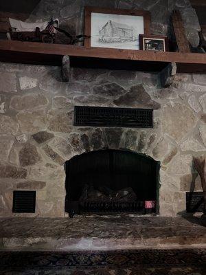 Cabin fireplace