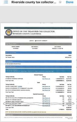 Lien installment payment shown here