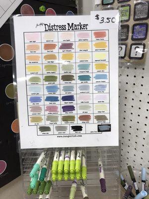 Distress marker swatches