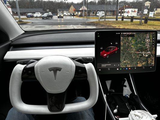 Model Y - Yoke steering wheel installed