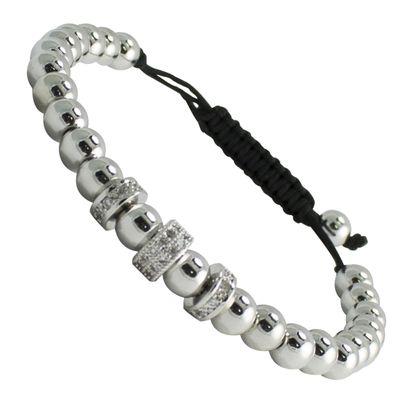 Stainless Steel CZ Bead Bracelet