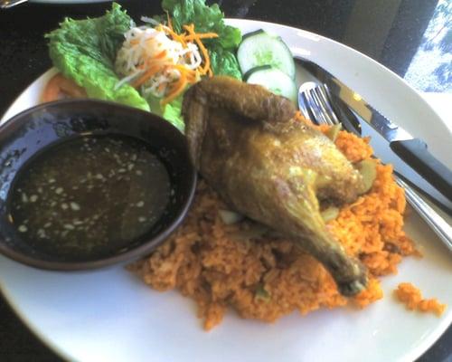 Red rice and cornish hen