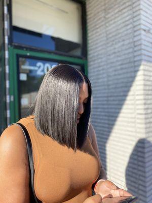 Style: Quick-weave + Blunt Cut