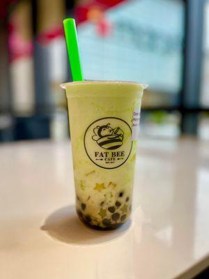 Shaken Honey Dew Star w/ Brown Sugar Boba