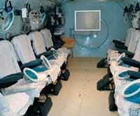 Inside the 12-patient hyperbaric chamber