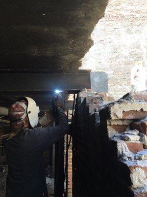 Structural welding under J Street