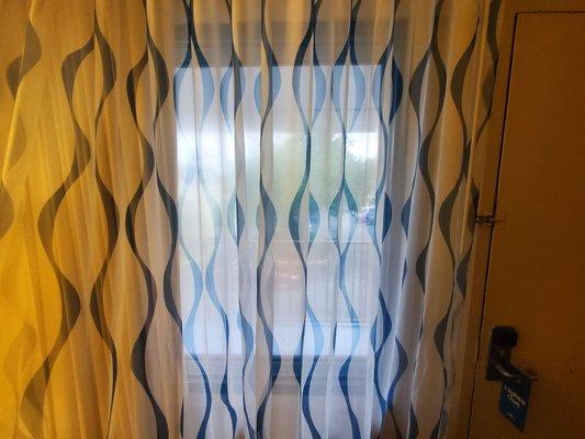 The curtains are see through.   No way to have privacy at night.