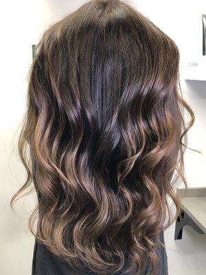 Baleyage on dark hair