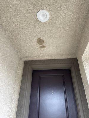 Leak in the entryway ceiling