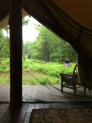 view from inside the tent