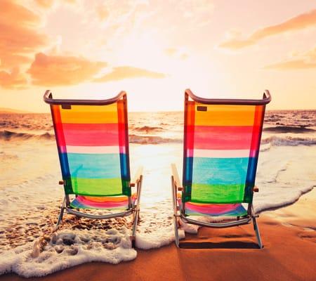 Two chairs on the beach