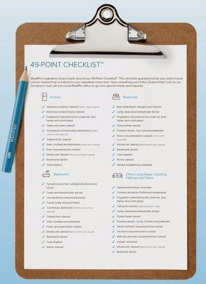 Our 49 point cleaning checklist