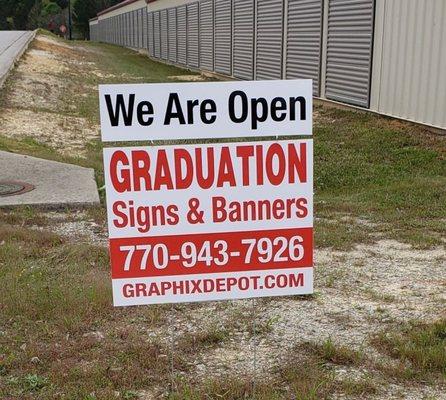 Graduates are still graduating! Let's celebrate their accomplishments with yard signs and banners!