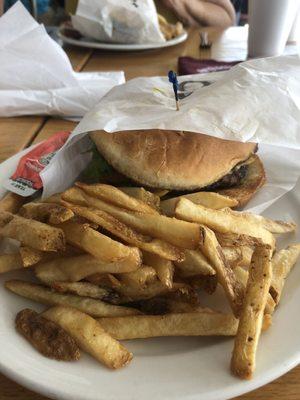 Classic cheeseburger and fries