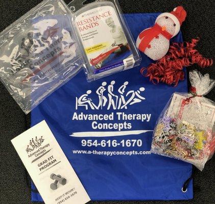 Our December raffle bag with goodies!