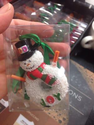 Snowman donut ornament