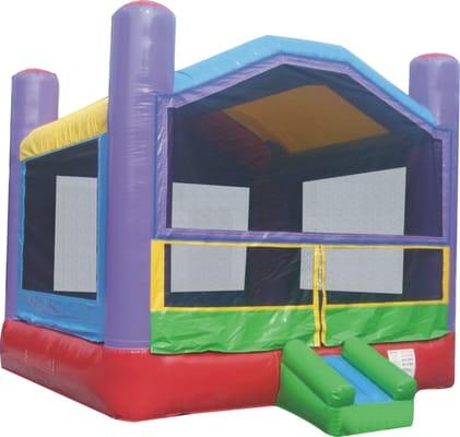 Colorful bounce house!! For some basic jumping for the kids rent this!!! Great price!!