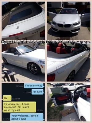 BMW 228i /2015 convertible, The best tip a satisfied customer can give me is a compliment