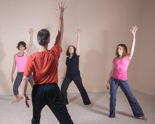 Yoga Moves combines yoga postures, dance, and uptempo music.