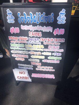 Menu for Harvest Moon festival