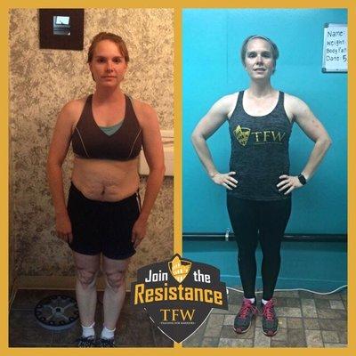 Carrie has 4 boys under 7 and uses TFW to get more energy and be able to keep up with them.  Also has lost a ton of FAT!!