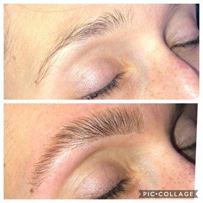 Brow Lamination of the extra fluffy variety