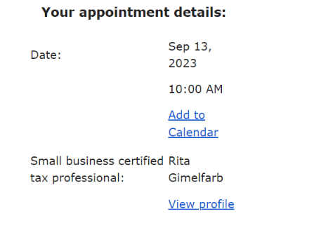 Confirmed appointment. Then told it was actually 11am. No one showed up either time via online.