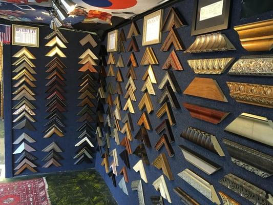 Another view of our over 300,000 feet in stock selection of custom framing