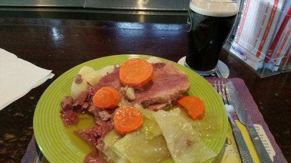 Best Corned Beef dinner around for St. Patty's Day-picture was taken when meal was half eaten of course