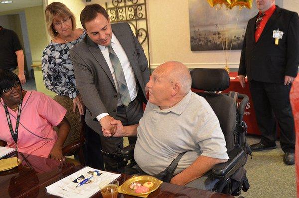 State Senator John Sabatina, Jr. visiting Deer Meadows Home Health and Support Services.