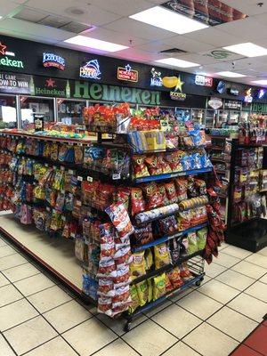 Large variety of chips and snacks