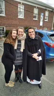 Fr. Jerry greets everyone in the parking lot before each service.