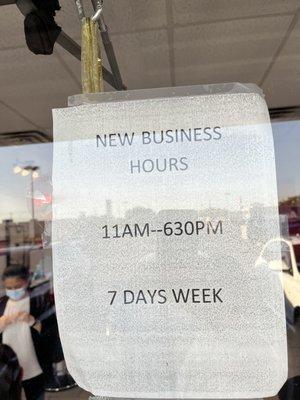 New business hours