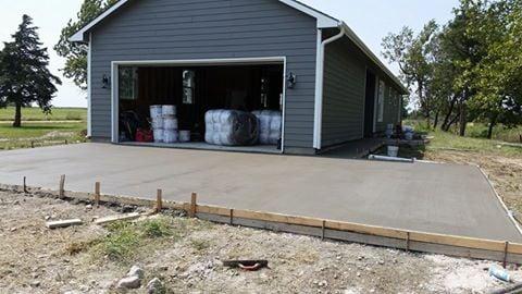 Concrete driveway