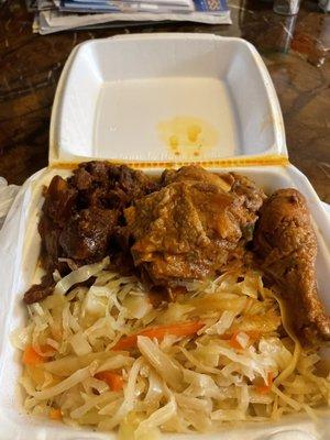 Stew chicken cabbage & sweet potatoes