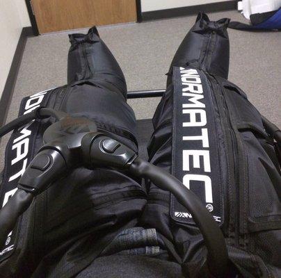 Normatec Recovery boots are great for after working out to help pump lactic acid out of the legs! Come by and try them out!