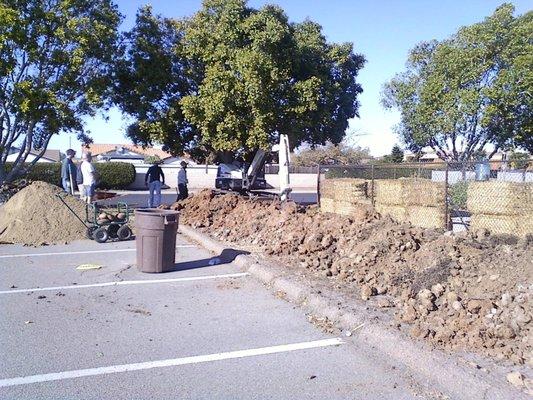 This shows part of the fill material that was donated to fill the trench.