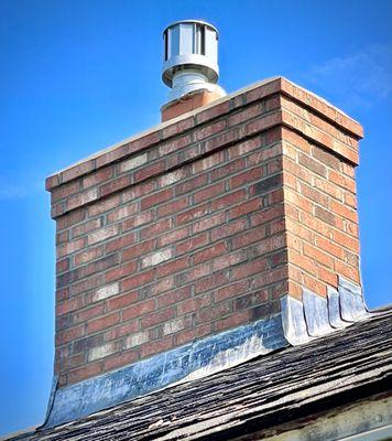 A freshly build brick chimney of ours