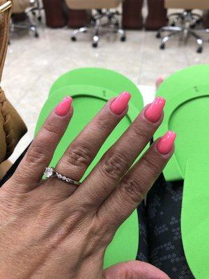 Rebase with pink gel polish