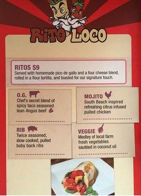 Food truck menu