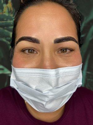 Microblading correction to Combination brows