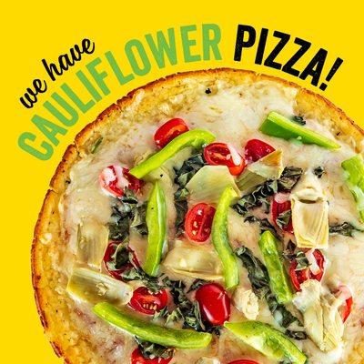 Try our delicious Cauliflower Crust Pizzas!