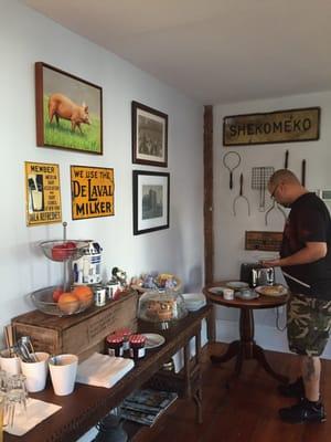 My husband serving me breakfast!