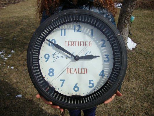 Rare Swihart neon "Hesitator" clock that was mailed to Pueblo.