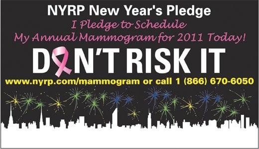 Take the NYRP Pledge and Schedule your mammogram today at 866-670-6050!