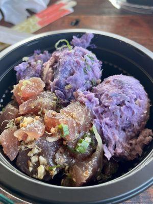 Ahi poke and sweet potato salad